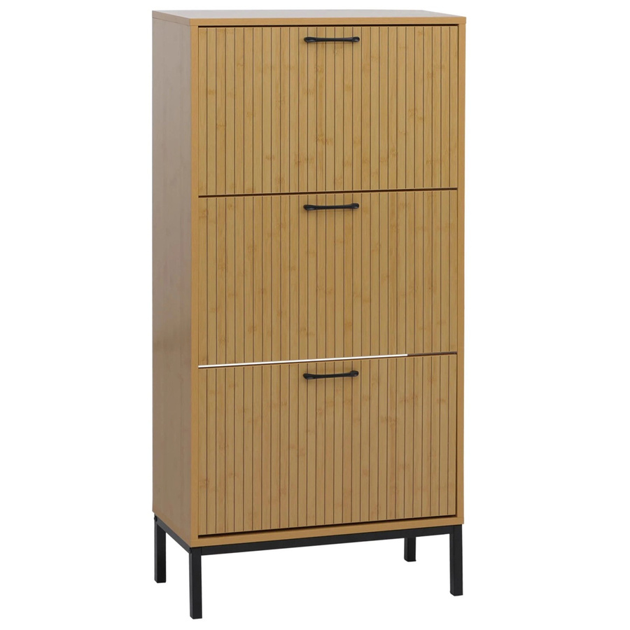 MCW Schuhkipper P48 Schuhschrank mit 3 Kippfächern in Bambus-Optik, B/H/T: 125 x 60 x 25 cm - Bild 3