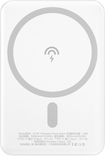 Dudao K14S Externer Wireless-Akku mit 5000mAh, 10W, PD und QI, Farbe: Weiß - Bild 1