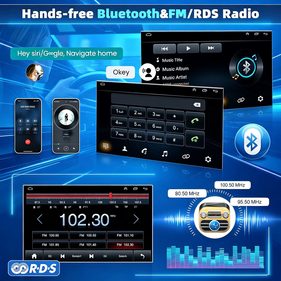 MOPECT 2Din Carplay Android Autoradio für Fiat Panda (2003-2012) mit GPS, 4G, WIFI, DAB+ und Dashcam in Schwarz - Bild 4