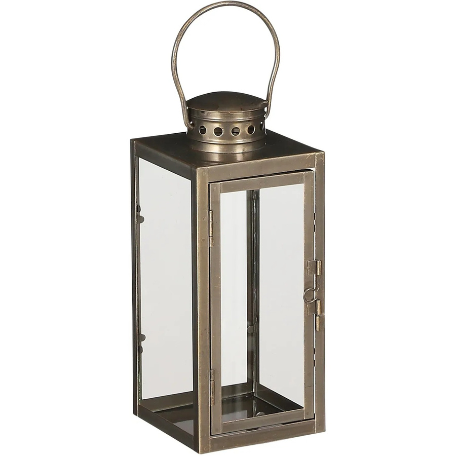 Mica Decorations Laterne Arzilla in Gold mit modernem Design aus Metall und Glas, B: 10 cm, T: 10 cm, H: 23,5 cm - Bild 2