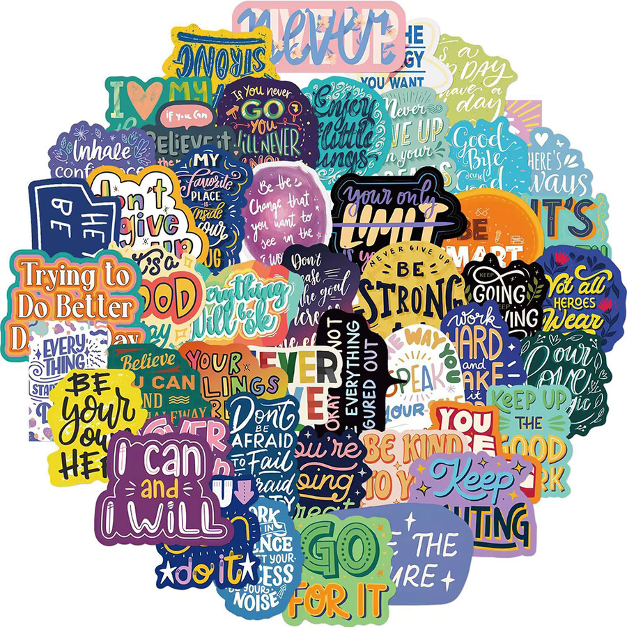 Rspctou Englische Spruch-Aufkleber, wasserfeste Graffiti-Sticker, multicolour - Bild 2