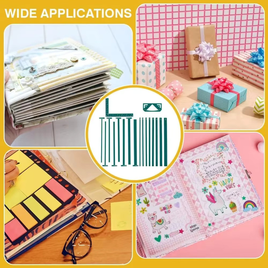 18-teiliges Set flexible Acryl-Buchbindeschablonen in Blaugrün für Scrapbooking und Buchbinden mit T-förmigen Linealen - Bild 5