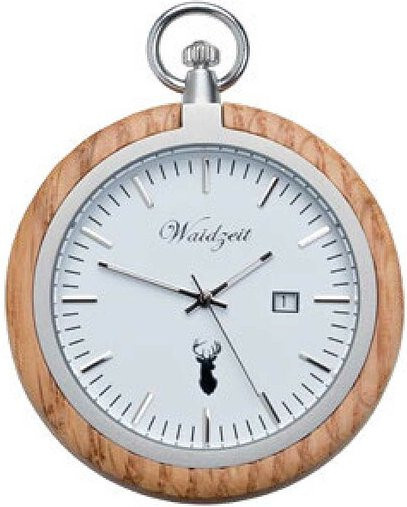 Waidzeit Taschenuhr, Quarzwerk, Edelstahl, Weiß, Herren - Bild 1