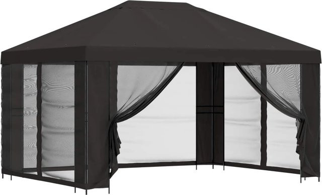 vidaXL Garten Pavillon mit Seitenwänden und Netzwänden in Anthrazit, B: 300 cm, T: 300 cm, H: 276,5 cm - Bild 1