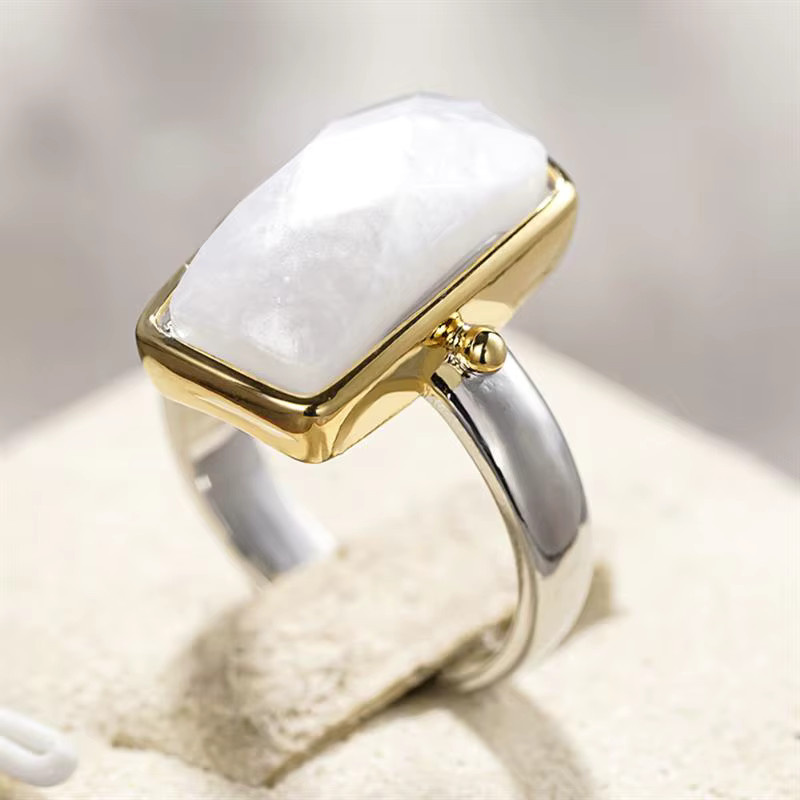 Huitan Ring, Bicolor, weiße Emaille, Damen - Bild 4