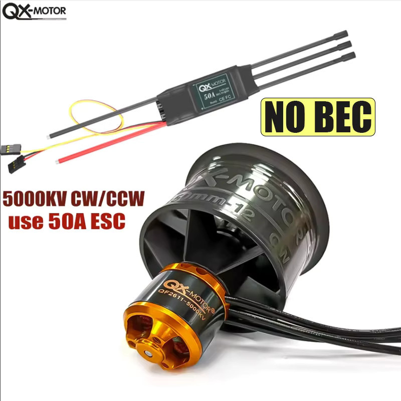 QX-MOTOR qf2611 12 flügel kanal ventilator 50mm edf cw ccw bürstenloser motor mit 3s-4s esc, Zubehör - Bild 1