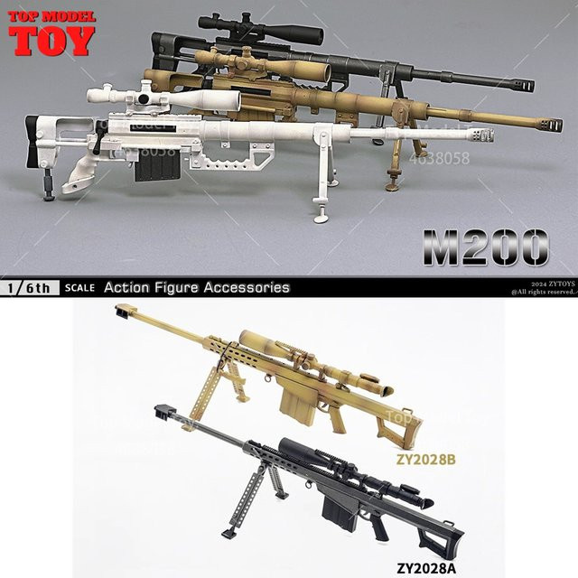 ZYTOYS M200 M82A1 MG42 Scharfschützengewehr, Militärisches Kampfgewehrmodell, 1/6, Metall, Schwarz - Bild 1