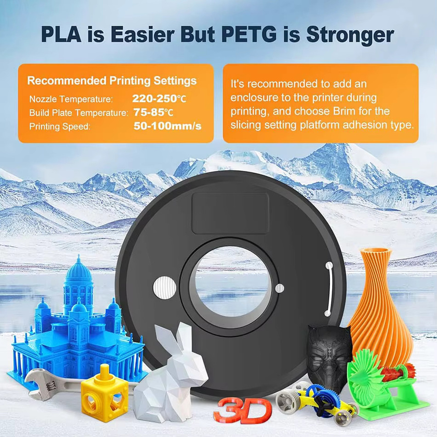 JAYO PETG-Filament für FDM-3D-Drucker, 1,75 mm, Schwarz, 5,5 kg - Bild 2