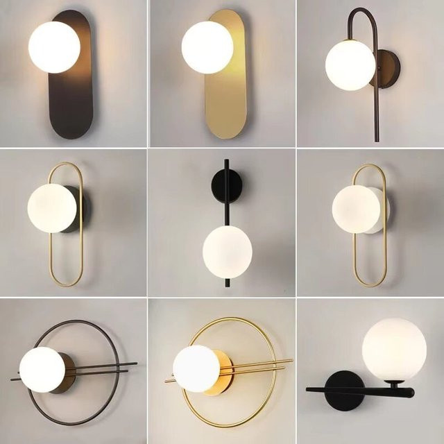 HAULVANG Nordische LED-Wandleuchte für Flur und Gang in Schwarz-Gold mit G9-Glühbirne - Bild 1