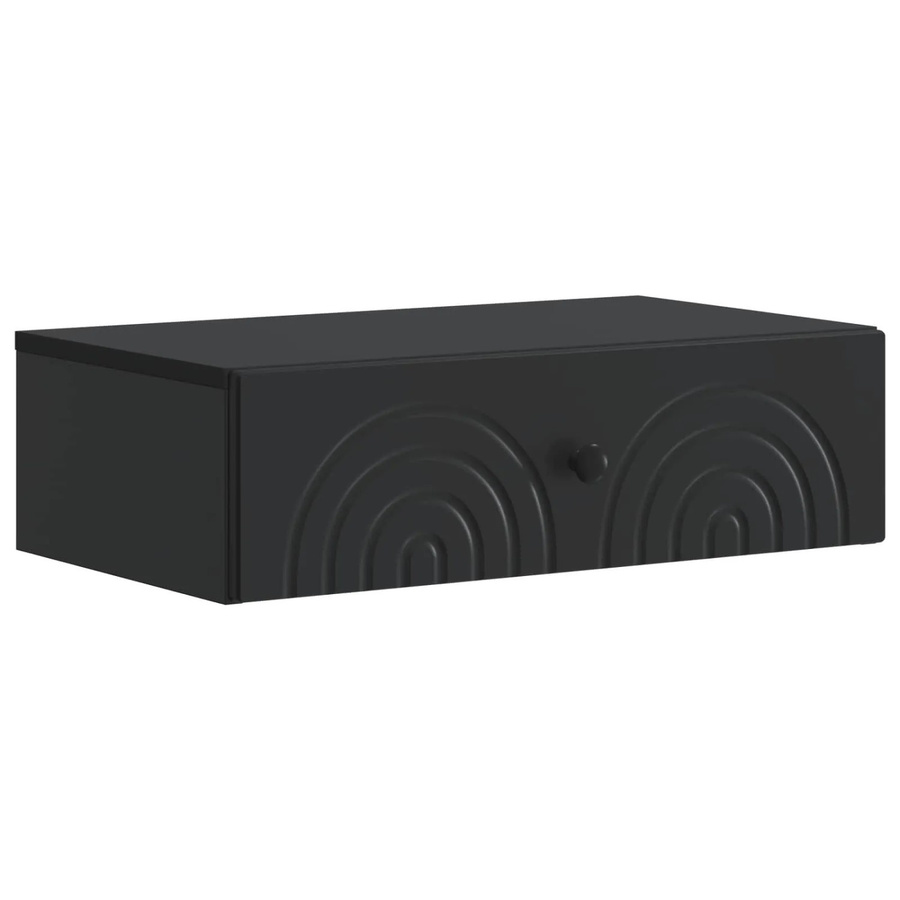 vidaXL Wandmontierter Beistelltisch in Schwarz, modern und geometrisch, B/T/H: 59 x 34,5 x 17 cm - Bild 2