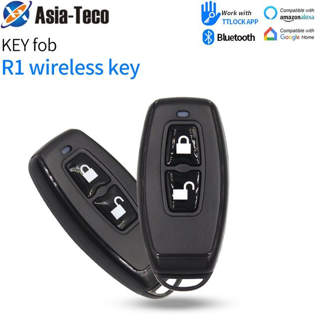 TTlock Schlüsselanhänger R1 kabellose Fernbedienung für Smart Lock Türzugangsgeräte mit TTLock App, 2,4 GHz und 868 MHz, Schwarz - Bild 1