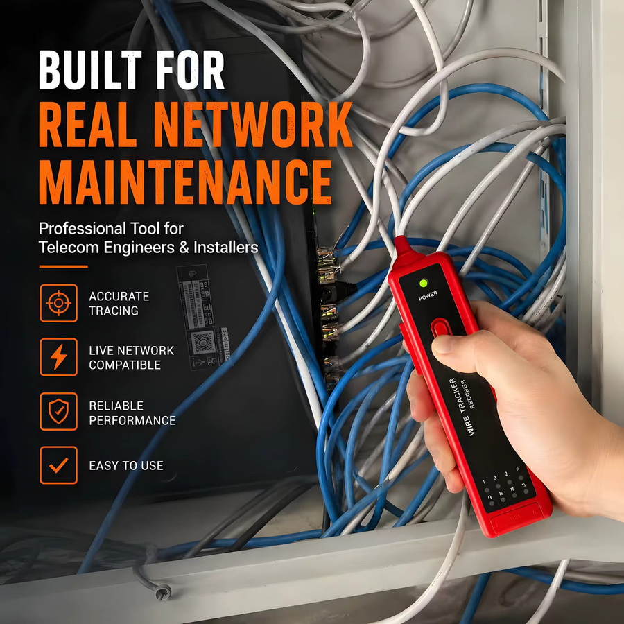 Nengshihengli Digitaler Netzwerkkabel-Tracker in Rot mit PoE-Testfunktion und Anti-Interferenz-Technologie - Bild 4