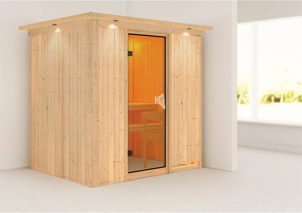 Karibu Sauna LED-Dachkranz in Natur Braun