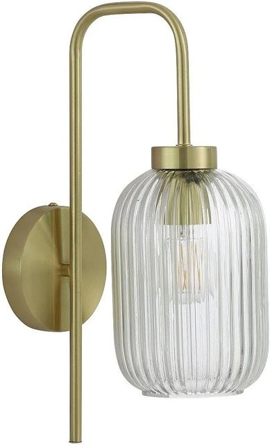 Wandlampe Louxor in Goldfarben aus Metall und Glas, Höhe: 41 cm, Breite: 25 cm, Tiefe: 14 cm - Bild 1