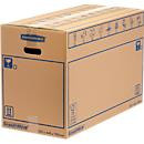 SmoothMove Umzugskarton Standard aus 2-lagiger Wellenpappe mit Beschriftungsfeld, Braun, 10 Stück, B: 44 cm, T: 33 cm, H: 33 cm, 100 L - Bild 1