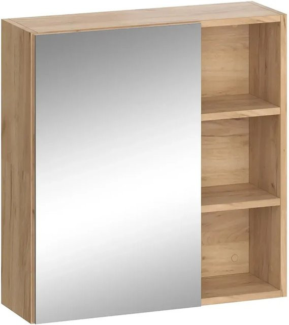 Vicco Badspiegelschrank Senyo in Anthrazit und Gold im skandinavischen Stil, B/H: 62 x 64 cm - Bild 2