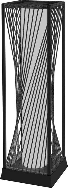 Outsunny Solar Stehlampe im Boho-Stil aus grauem Rattan und Stahl mit 25 LEDs und Lichtsensor, IP44 wasserdicht, B/T/H: 22 x 22 x 77 cm - Bild 1