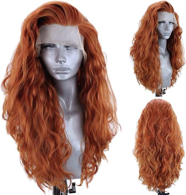 AIMEYA Perücke, langes gewelltes schwarzes Haar, blonde Synthetik-Faser, Damen - Bild 1