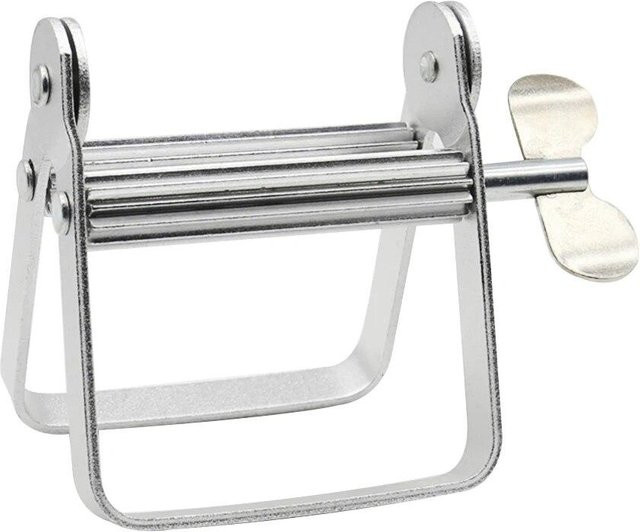 YJSTY Zahnpastaspender aus Aluminiumlegierung als Tube Wringer Hand Roller in Weiß - Bild 1
