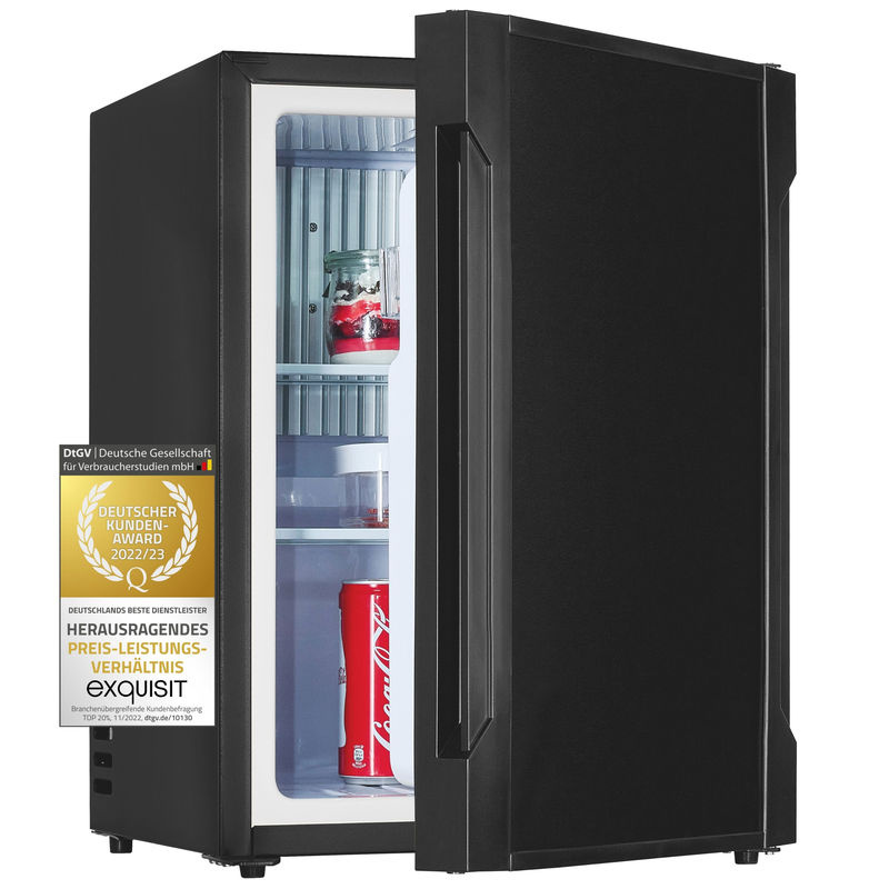 Exquisit FA40-271G Absorber Kühlschrank in Schwarz, freistehend mit LED-Innenbeleuchtung, B/T/H: 43,5 x 34 x 40 cm - Bild 2