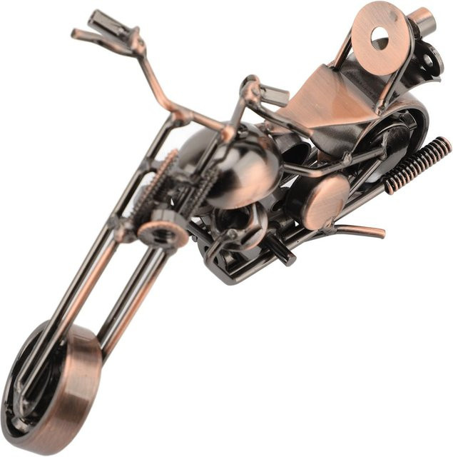 GoolRC Metall Motorradmodell Deko Ornament in Grau und Braun mit beweglichem Lenker und Rädern - Bild 1