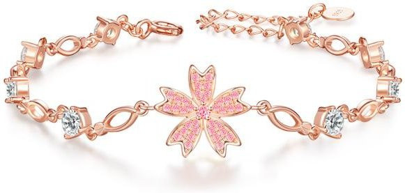 Armband 925 Silber, Zirkonia, Kirschblüten, Damen - Bild 1