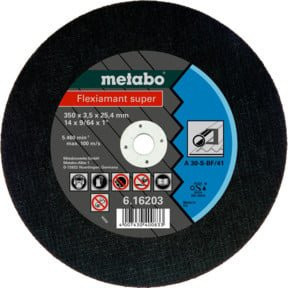 Metabo Flexiamant super Trennscheibe für Stahl, Farbe: Schwarz, Durchmesser: 350 mm, Dicke: 3,5 mm, Bohrung: 25,4 mm - Bild 1