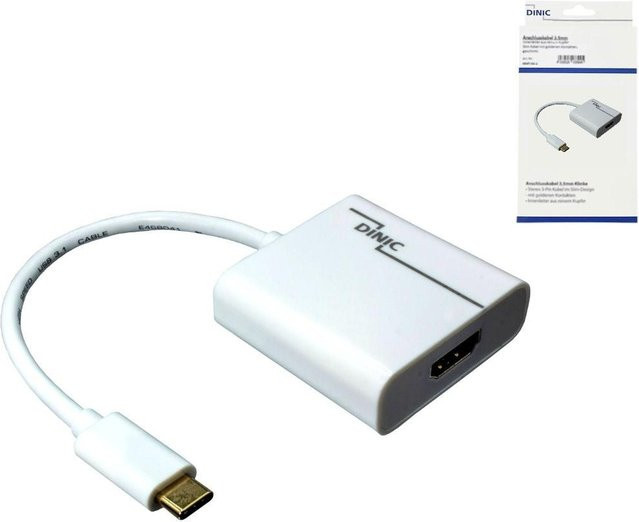 DINIC USB Typ C auf HDMI Adapter in Weiß mit 4K*2K@60Hz und HDR Unterstützung - Bild 1