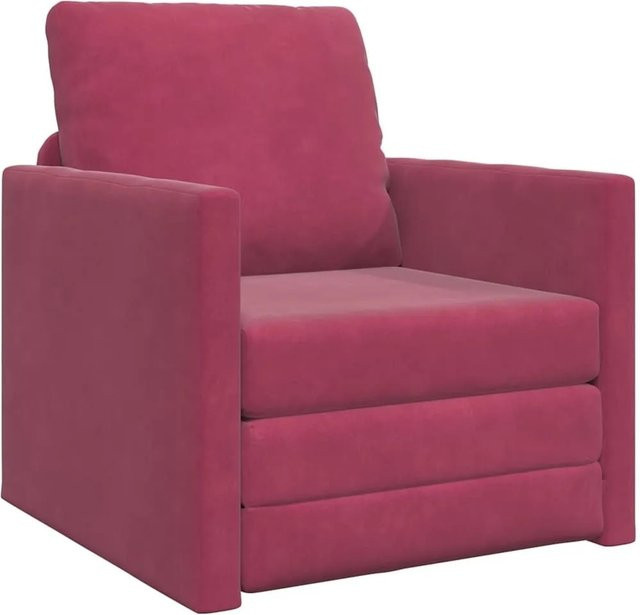 vidaXL Schlafsofa aus Samt in Weinrot - Bild 1