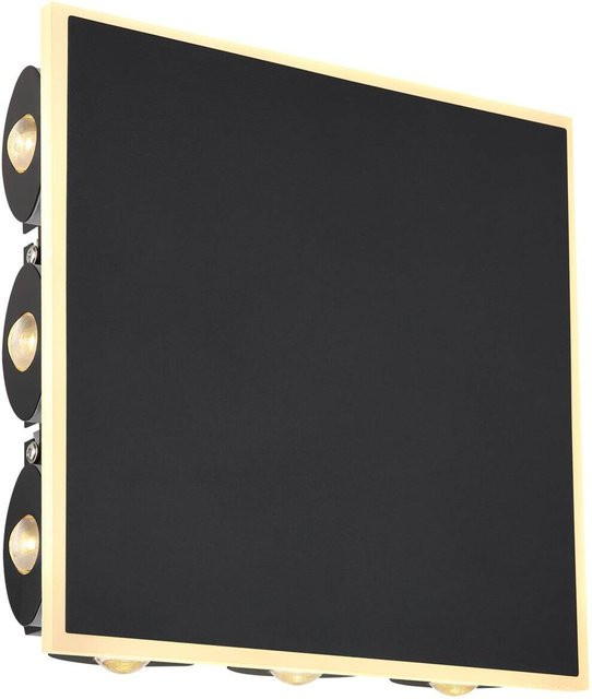 Globo LED-Wandleuchte Saidy in Schwarz, quadratisch, B/H: 22 x 22 cm - Bild 1