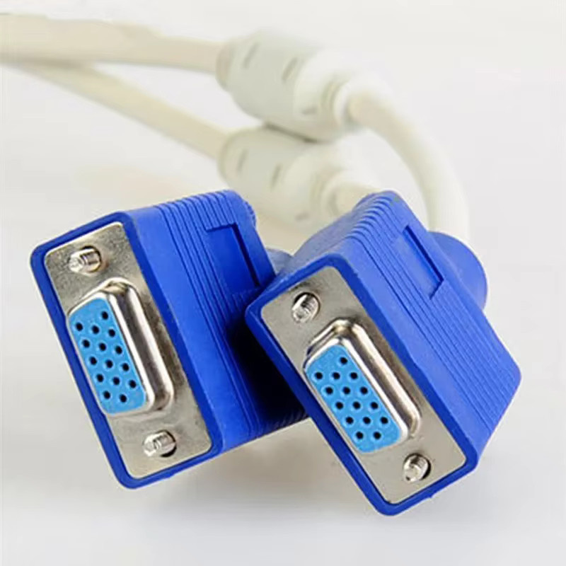 BSN VGA Splitter Adapter Konverter von 1 VGA Stecker auf 2 VGA HDB15 Buchsen in Blau - Bild 2