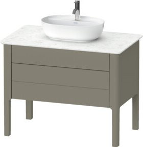 Duravit Waschtischunterschrank Luv in Grau mit 1 Ladenschrank und 1 Auszug, B/T/H: 93,8 x 57 x 74,3 cm - Bild 1