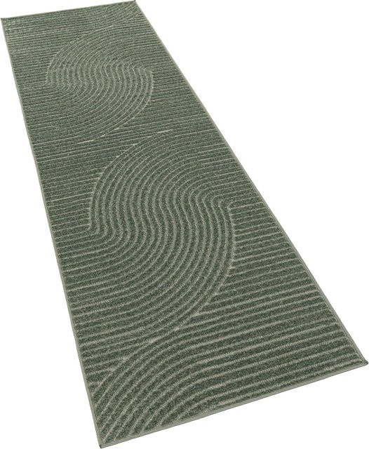 In- & Outdoor-Teppich Cotara Grün mit wellenförmigem Muster, B/T: 80 x 250 cm - Bild 1