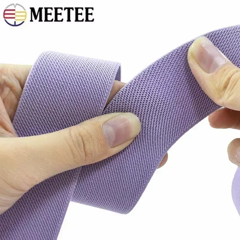 Meetee Elastisches Gummiband in Silber für Hosen, Taille und Kleidung, Breite: 10–50 mm, Länge: 3–5 m - Bild 4