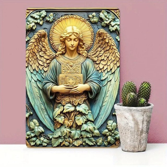 ErzengelRaphaelCo Metallschild Erzengel Raphael Aluminium-Wandkunst, Mehrfarbig, B: 30,0 cm, H: 20,1 cm, T: 20,1 cm - Bild 1