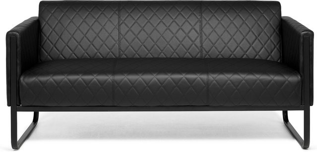 hjh OFFICE Lounge Sofa ARUBA in Schwarz aus Kunstleder mit Armlehnen - Bild 1