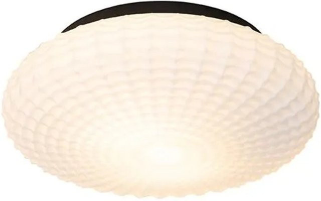 QAZQA Nohmi Klassische Deckenleuchte Schwarz mit Opalglas, IP44, Durchmesser: 35 cm - Bild 1
