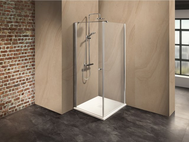 Dusbad Vital 2 Duschkabine Kombination mit Drehtür links und Duschwand rechts, Farbe Transparent/Silber, B/T/H: 1000 x 1100 x 200 cm - Bild 1
