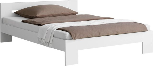 Mömax Bett Madrid in Weiß, modernes Doppelbett aus Holz, B/T/H: 160 x 200 x 71 cm - Bild 1