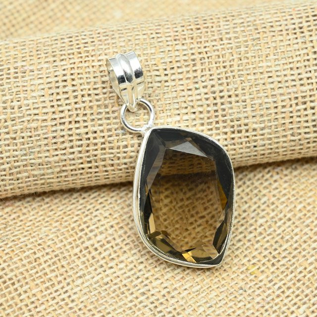Anhänger Rauchtopas, 925 Silber, braun, Damen - Bild 1