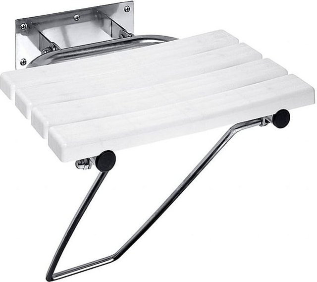 Brillantbad BELP Duschklappsitz aus Edelstahl und Kunststoff in Silber, B/T/H: 44,0 x 46,0 x 45,0 cm, 200 kg Traglast - Bild 1