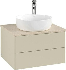V&B Waschtischunterschrank Antao ohne Frontstruktur in Grau lackiert, B/T/H: 60 x 36 x 50 cm - Bild 1