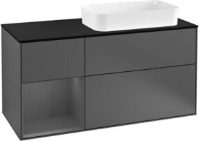 V&B Waschtischunterschrank Finion mit Wandbeleuchtung, Anthrazit, Breite: 120 cm, Tiefe: 50,1 cm, Höhe: 50,1 cm - Bild 1