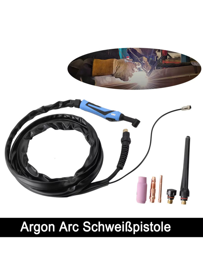 WELDINGER WIG-Schlauchpaket SRP 26 mit 4 m Länge für Schweißinverter HF mit Steckdose in Schwarz - Bild 5
