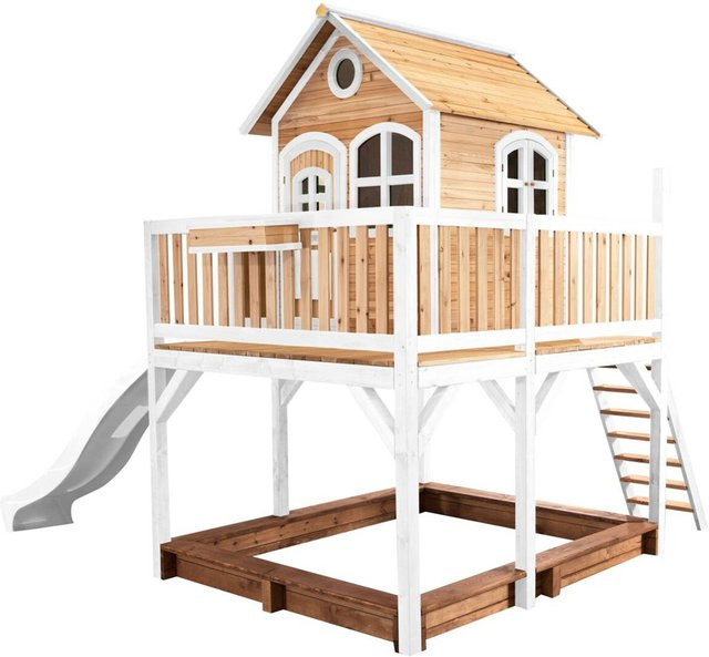 AXI Spielturm Liam aus Holz in Braun und Weiß mit weißer Rutsche, B/H/T: 377 x 291 x 255 cm - Bild 2