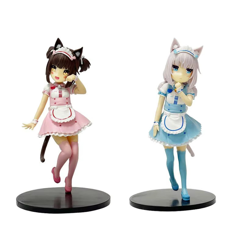 Bandai Nekopara Anime Figur Schokolade und Vanille Katze Maid aus PVC, Höhe: 18 cm - Bild 2