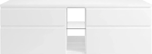 Waschbeckenunterschrank Magdalena Vente-unique Weiß B: 150 cm, T: 50 cm, H: 46 cm - Bild 1