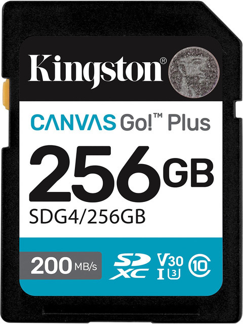 Kingston Canvas Go Plus SDXC Speicherkarte, 256 GB, V30, Schwarz - Bild 1