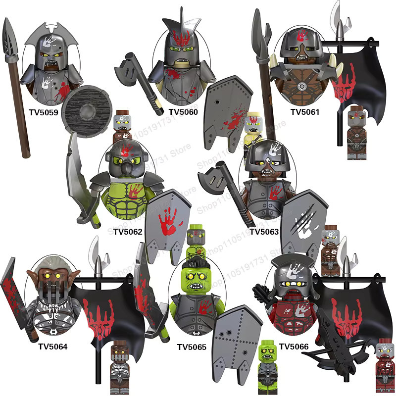 DR.TONG Mini-Actionfiguren Orks Zwergen Elfen Rohan-Ritter Armee, Zubehör - Bild 3