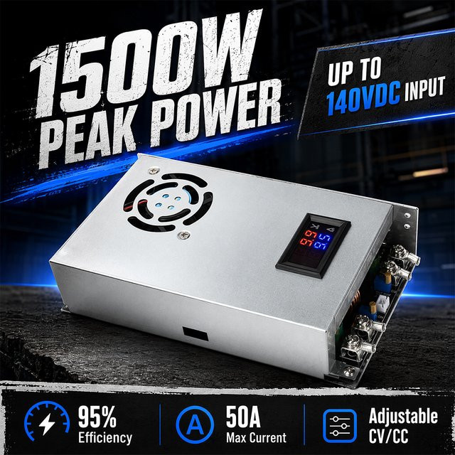 diymore DC Buck-Modul 1500W mit synchroner Gleichrichtung, Step-Down Spannungsregler und LED-Treiber, Farbe: Silber - Bild 1
